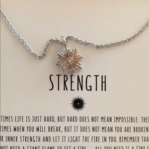 Silver star strength necklace